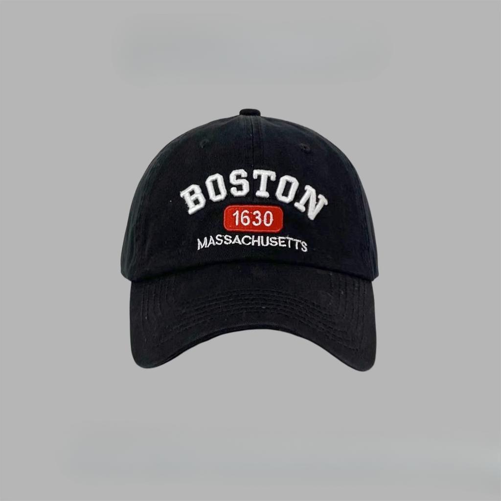 American Retro Baseball Cap Women's Embroidered Letters Showing Face Small Duckling Cap Deep Top Wide Hat Big Brim Big Head Versatile Hat