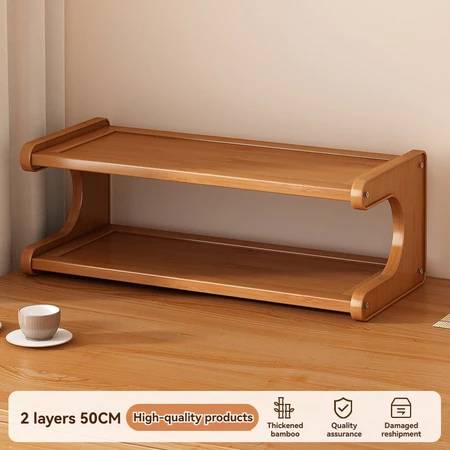 2/3-tier Bamboo Desktop Water Cup Holder/storage Rack/organizer/wooden Desktop Storage Rack