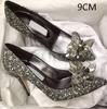 Grey Women's Crystal Wedding Shoes High Heels 2025Autumn New Silver All Diamond Bridal Shoes Water Diamond French Single Shoes