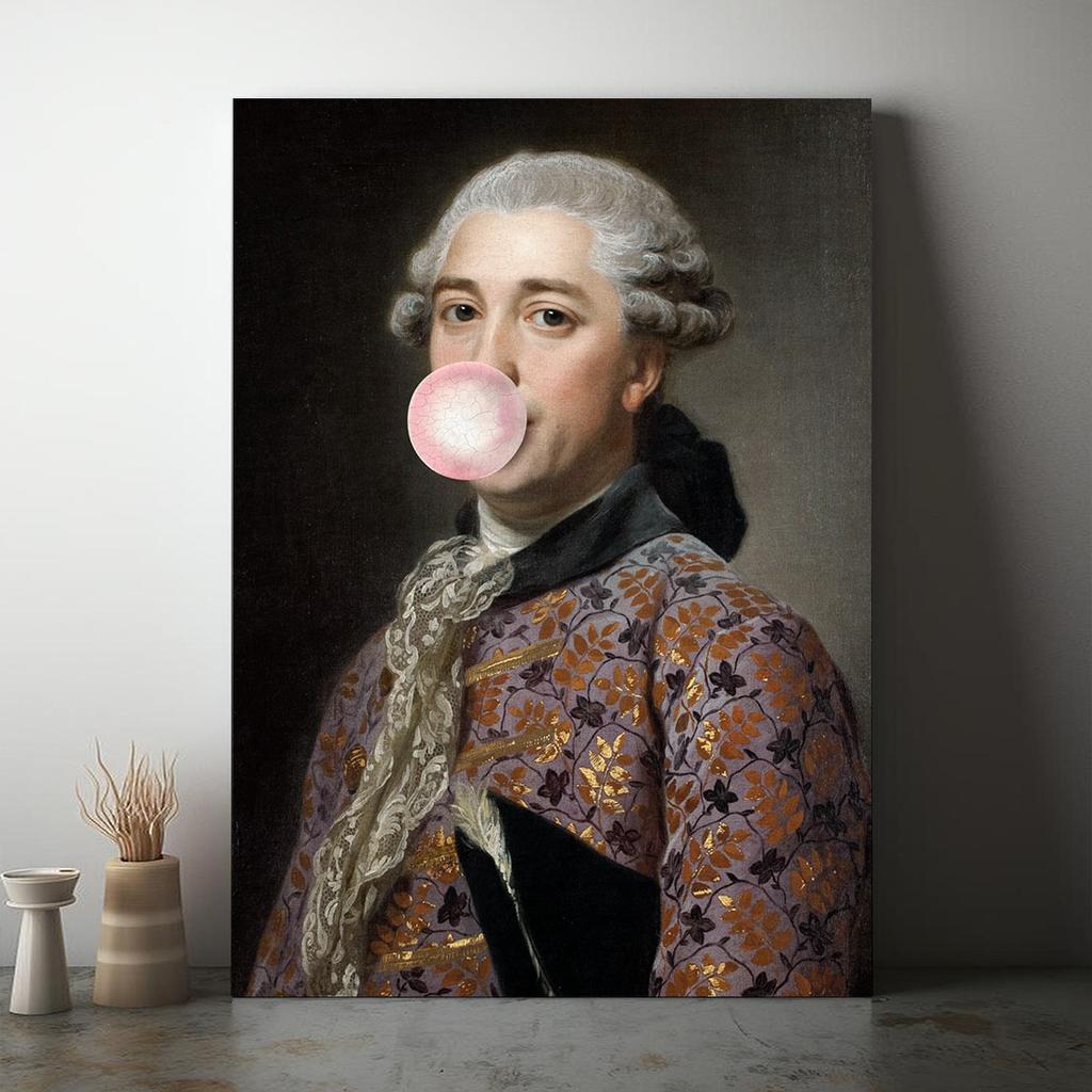 Canvas Painting Gentleman with Balloon Portrait