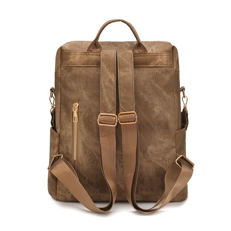 PU Backpack Multi Pocket Zipper Closure Casual Daypack for Women Daily Travel