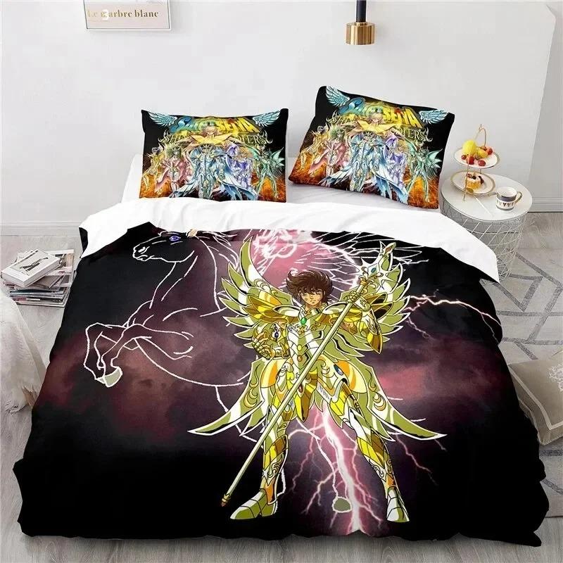 Anime Saint Seiya LOST CANVAS Bedding Set Duvet Cover Bed Set Quilt Cover Pillowcase Comforter king Queen Size Boys Adult