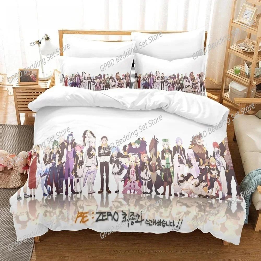 New 3D Print Re Zero Rem Ram Bedding Set Single Twin Double Queen King Cal King Size Bed Linen Set