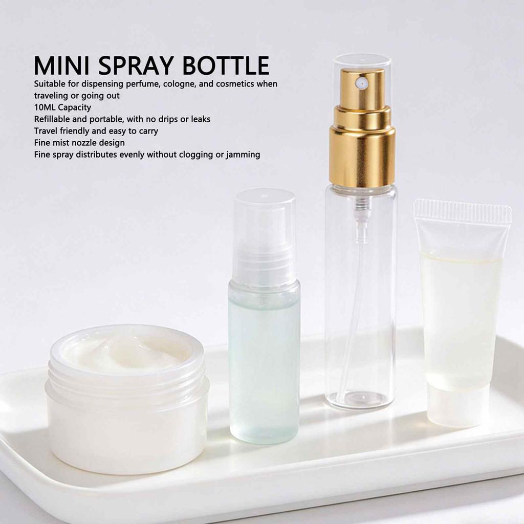 50 PZ 10ml Flacone Spray Profumo Ricaricabile Vuoto Dispenser Profumo in Vetro Portatile per Viaggiare Uscire Oro