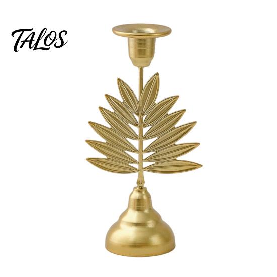 Talos Vintage Metal Candle Holder, Romantic Candlestick Dinner Table Centerpiece, Retro Aged Texture Decor for Wedding Party and Home Anniversary