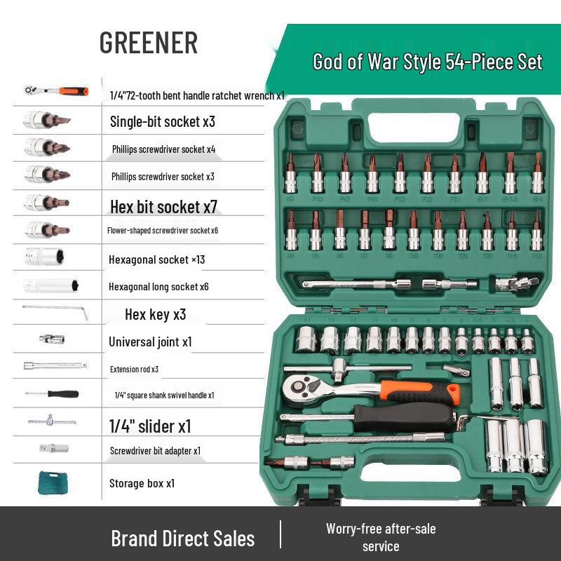 Multifunctional Car Repair Tool Set with Ratchet Socket Wrench