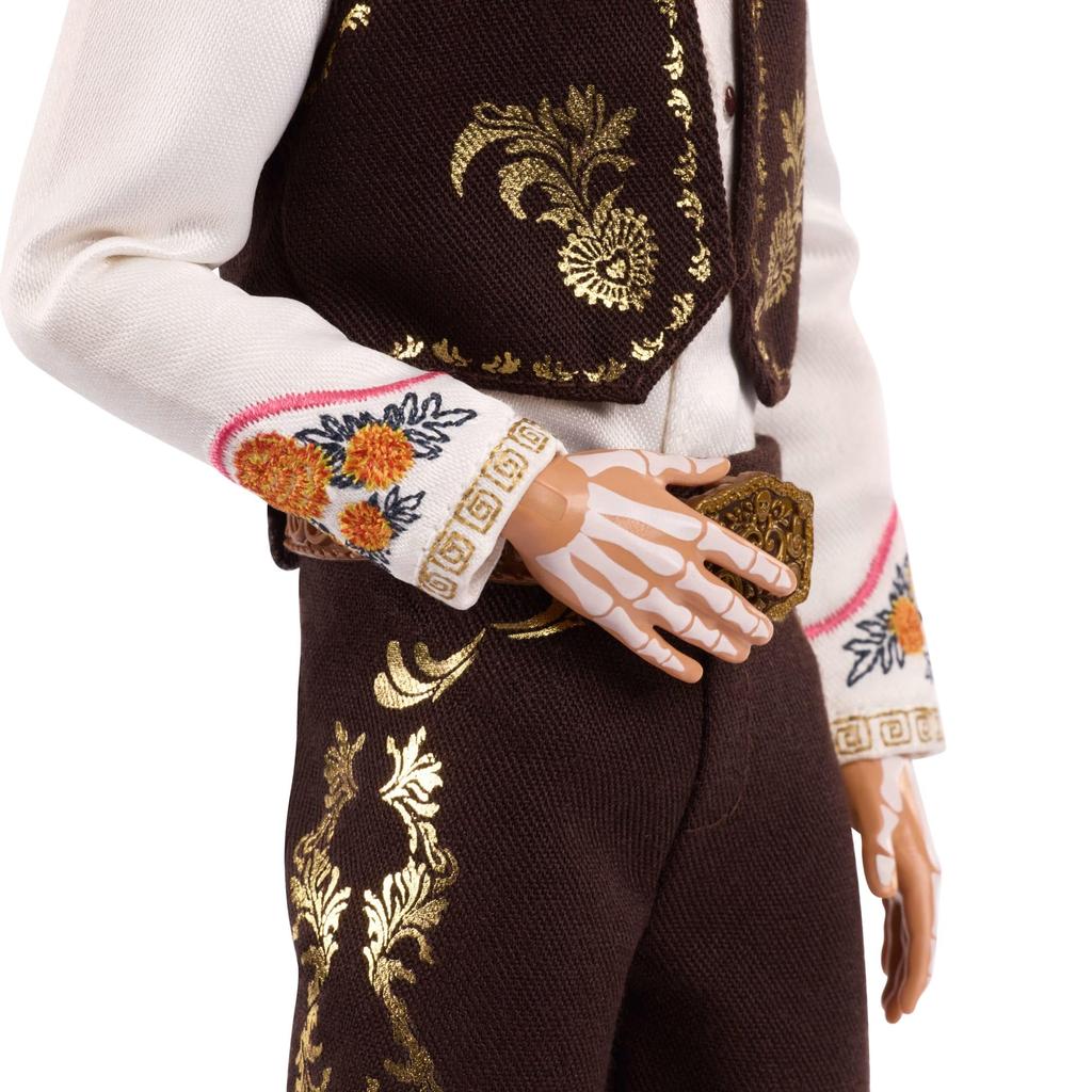 Barbie Ken Dia de Muertos Signature Black Dress-Up Doll and House for Pretend Play, Ages 6 and Up, Orange, JBJ06