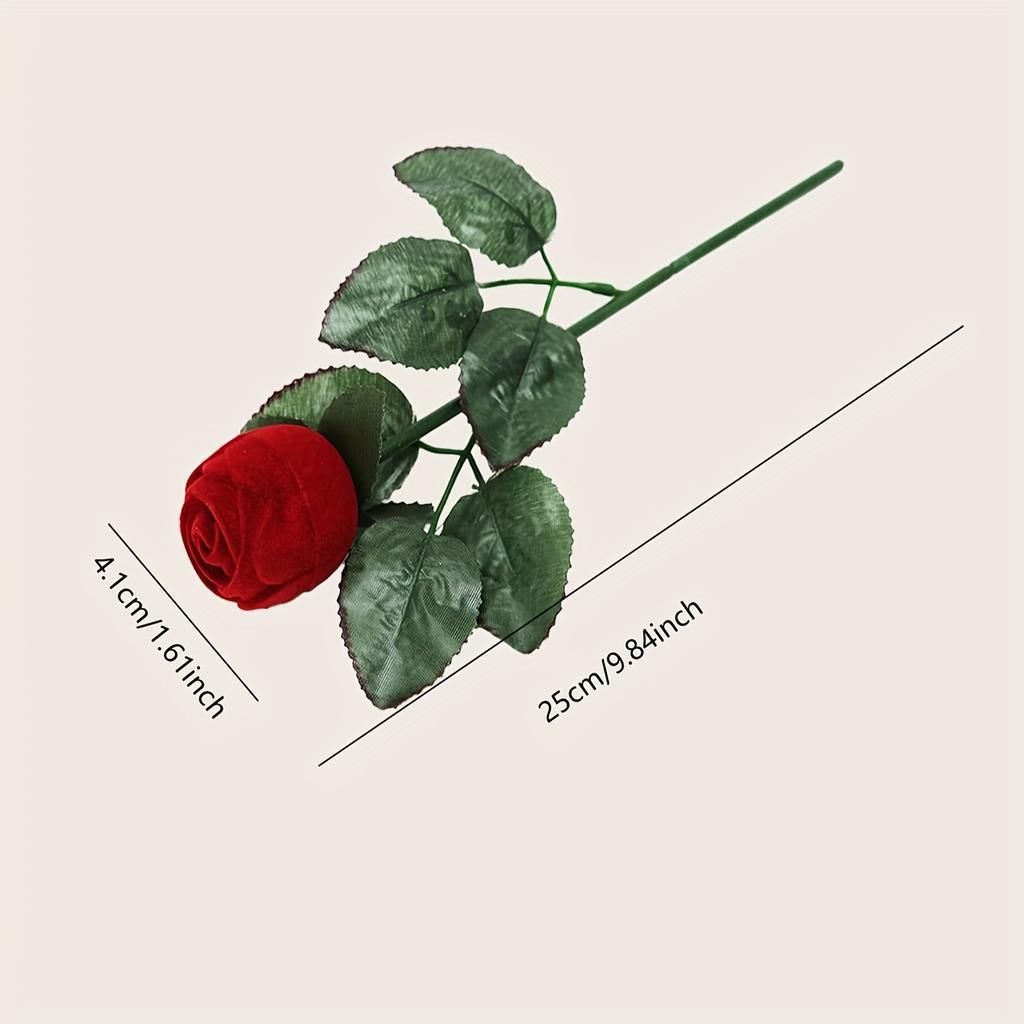1 Stück - Simulierte Rosen-Ringbox, Rosenstrauß-Verlobungsringbox, Heiratsantrags-Ringbox, hochzeitsspezifische romantische Geschenkbox