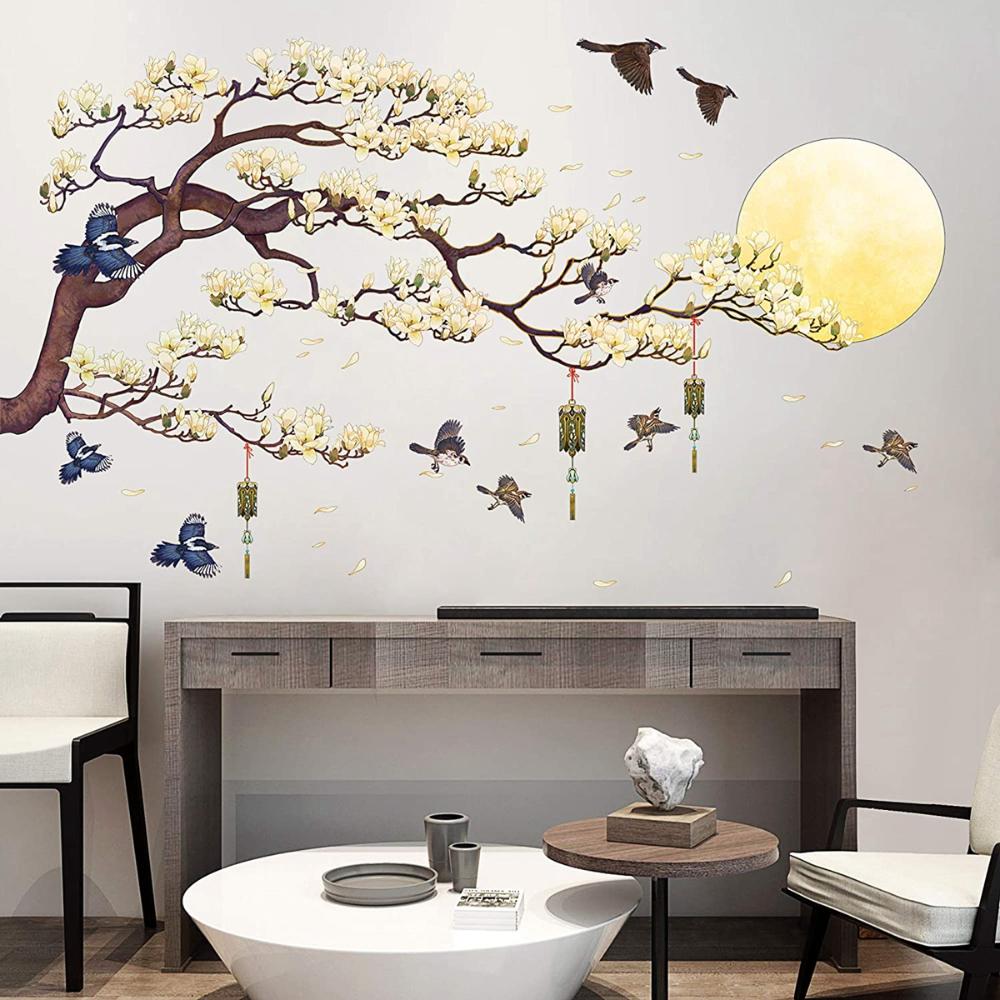 Background DIY Removable Self Adhesive Brown Tree Chinese Style Mural Wall Sticker Decals Wall Art