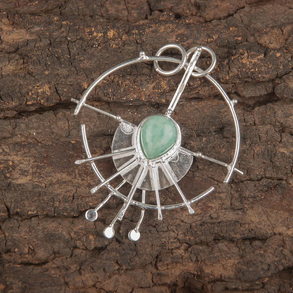 Amazonit-Anhänger, 925er Sterlingsilber, handgefertigter Edelsteinschmuck, Geschenke für die Frau, brandneuer Anhänger