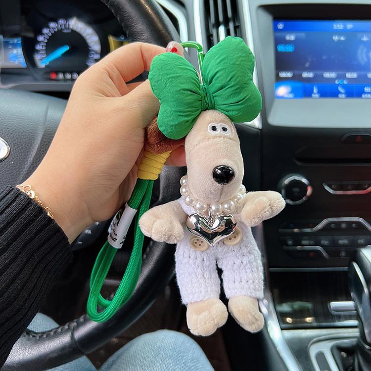 Overall Wallacegromit Cartoon Car Keychain Plush Material Perfect Gift