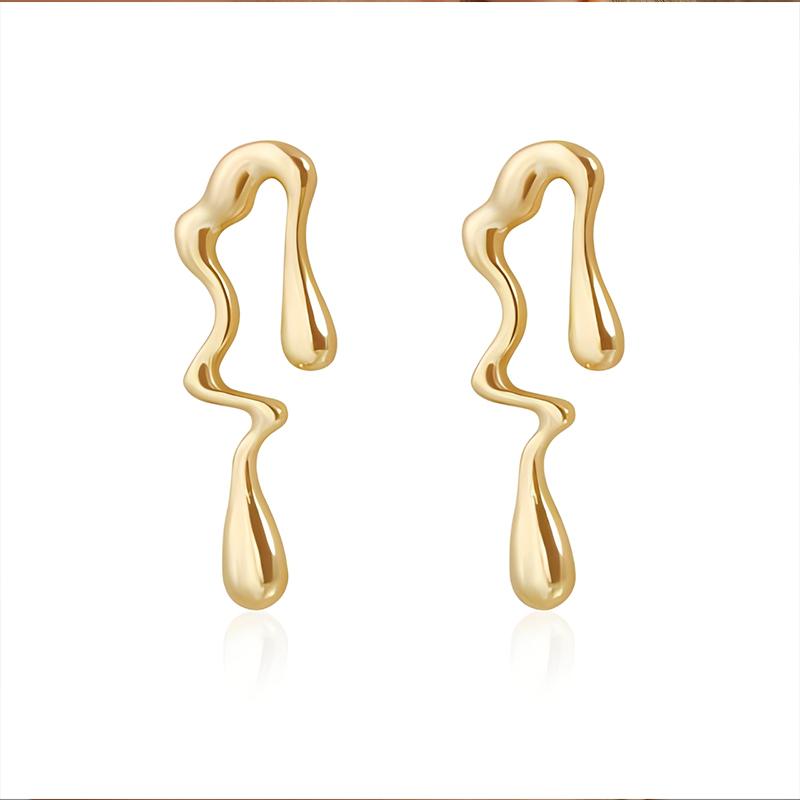 Retro Irregular Necklace Earrings Jewelry Set Fashion Personality Lava Style Necklace