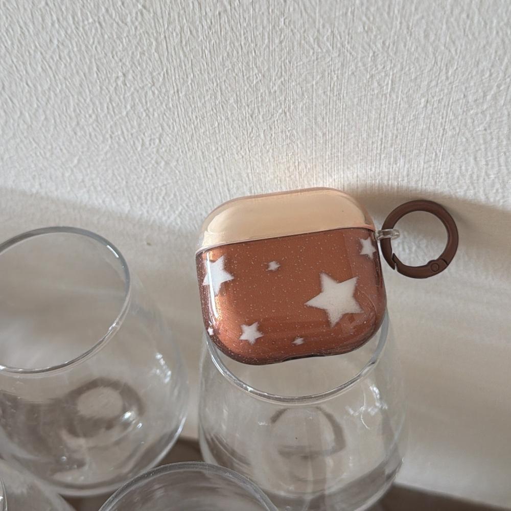 Ins Minimalist Transparent Brown White Splash Star AirPods 4 Case Pro 3 New AirPods Pro 2 Cover