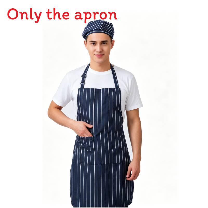 Striped And Peppers Print Sleeveless Apron For Restaurant Chefs And Waitstaff