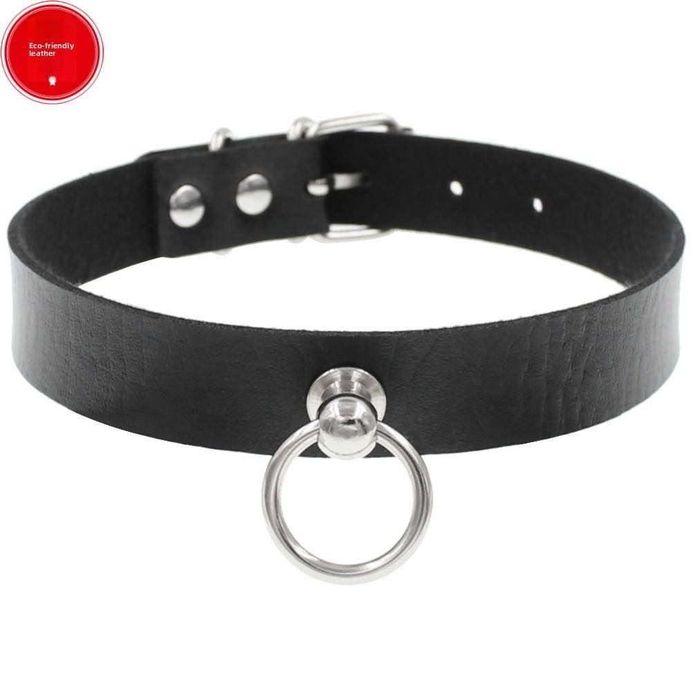 Eco-friendly PU Cortex Japanese and Korean Harajuku Soft Girl O-shaped Ring Circle Collar Necklace Punk Gothic Neck Strap Clavicle