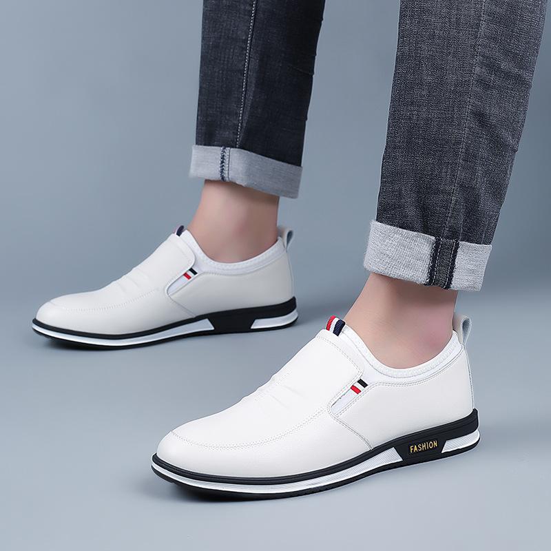 Foreign trade 2025 spring new men's casual leather shoes breathable and comfortable soft-soled leather shoes
