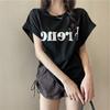 Women Spring Summer Letter Solid Color Short Sleeved T-shirt O-Neck Loose Blouses Pullover Top M-XXL
