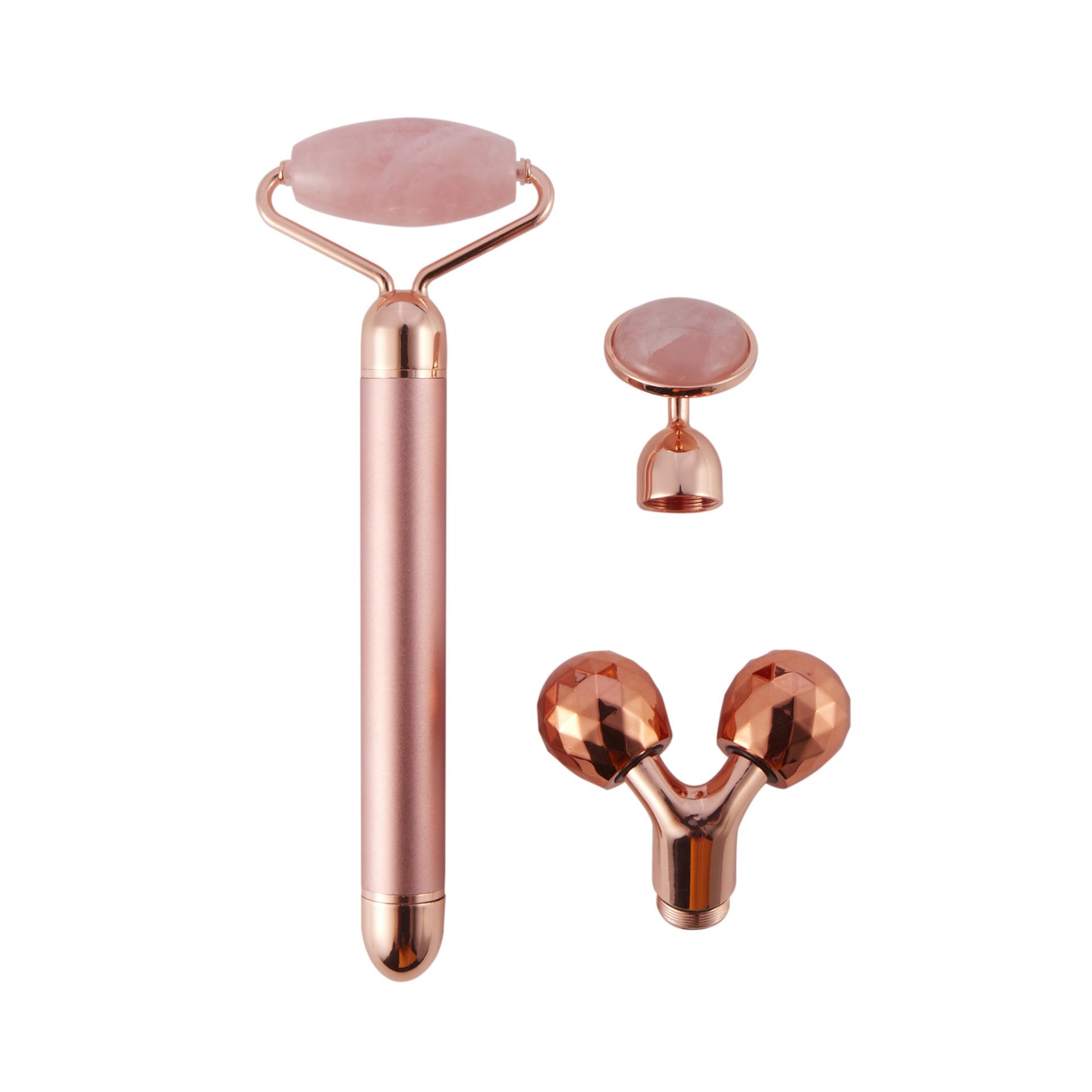 

3 In 1 Electric Facial Roller Stainless Steel Beauty Facial Roller Set Face Lifting Skin Care Eyes Nose Arms Legs Body Massager