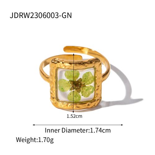 Youthway Edelstahl Blume Verstellbare Öffnungsringe Gold PVD Beschichtet Wasserdichter Fingerschmuck für Frauen Hochzeitsgeschenk