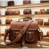Retro Men's Brown Large Leather Laptop Bag Messenger Briefcase Satchel Shoulder