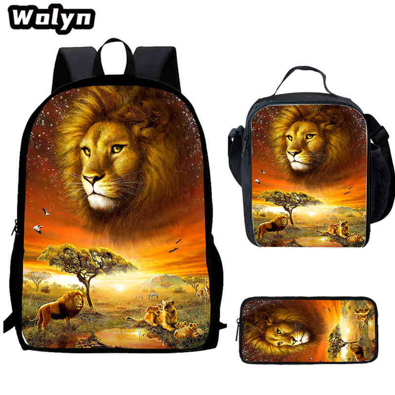 Lion King Schoolbag High Definition Printing Multi-Function Cross-Border Burden Reduction Large Capacity Backpack