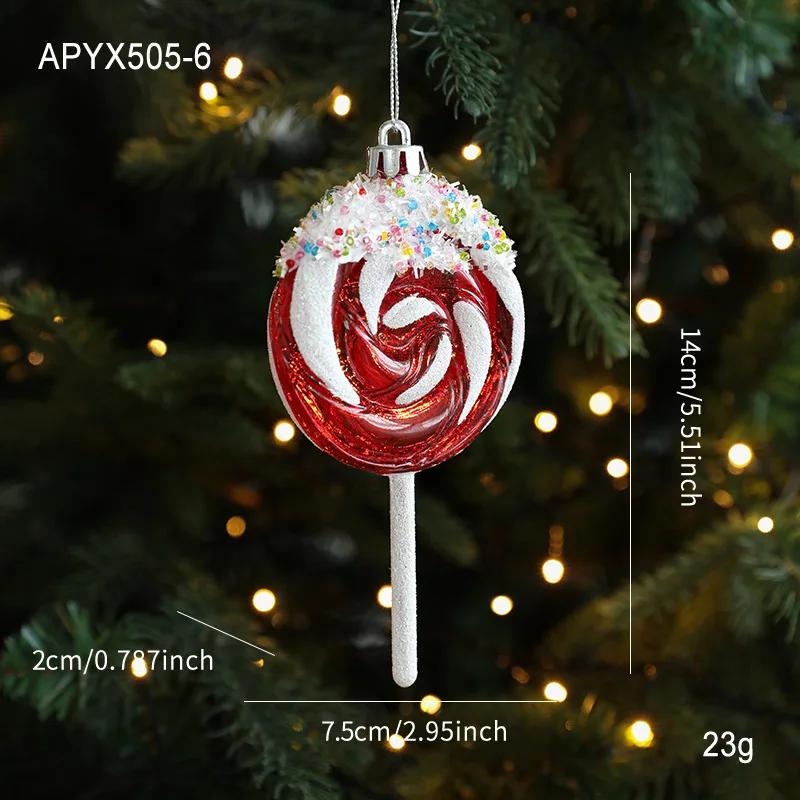 Christmas Pendant Red White Cartoon Plastic Christmas Tree Pendant DIY Vertical Pendant Family Christmas Atmosphere Decoration