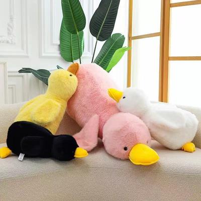 Cute Fried Yellow Duck Doll Plush Toy Lying Duck Doll Children's Throw Pillow Soothing Doll Birthday Gift