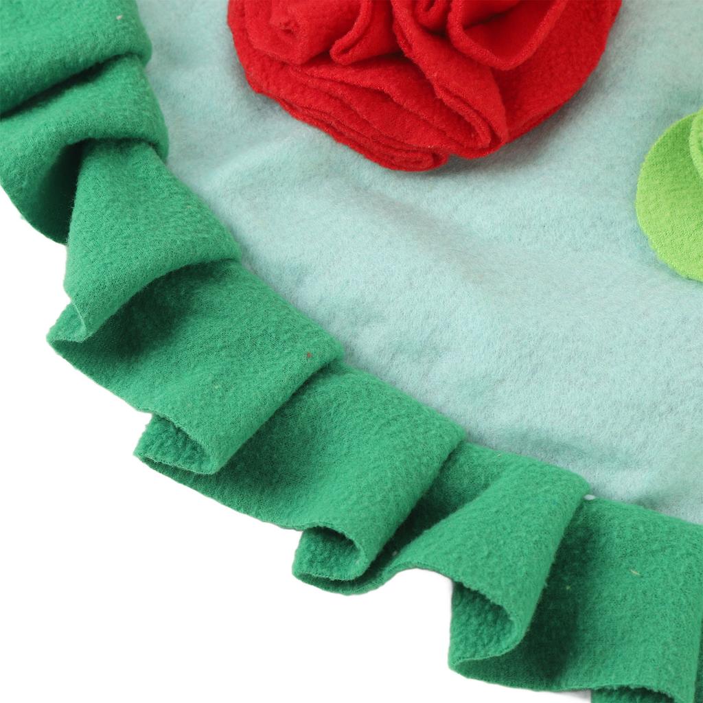 Three Red Flowers Pattern Rabbit Foraging Mat Rabbits Snuffle Mat Interactive Nosework Feeding Mat for Pets