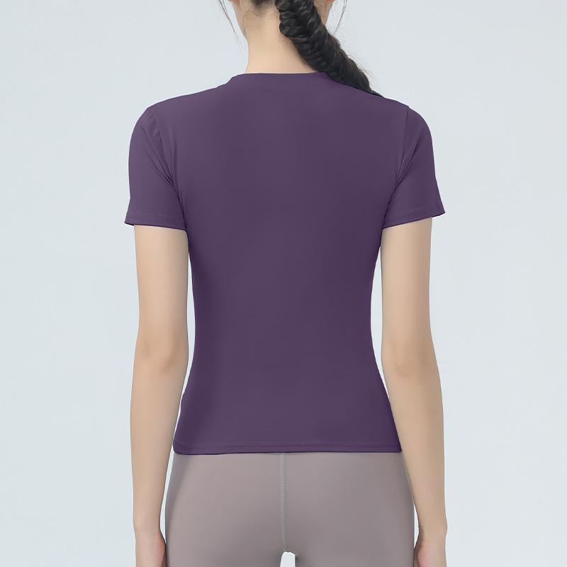 Women's Short Sleeve Yoga Top - Slimming, High-Elasticity, Nude Feel for Fitness, Sports, Running, and Pilates