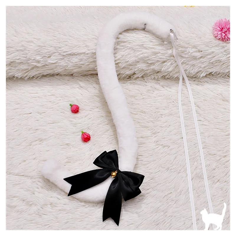 

Kawaii Cat Tail Plush Faux Fur Cat Tails Cosplay Costume Props Lolita Ribbon Bow Bell Tails JK Young Lady Halloween Social Occasion Role Play One Size
