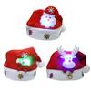 3Pcs Christmas Hat Light Up Led New Year Cap Snowman Elk Santa Claus Hats For Children Xmas Gift Decoration
