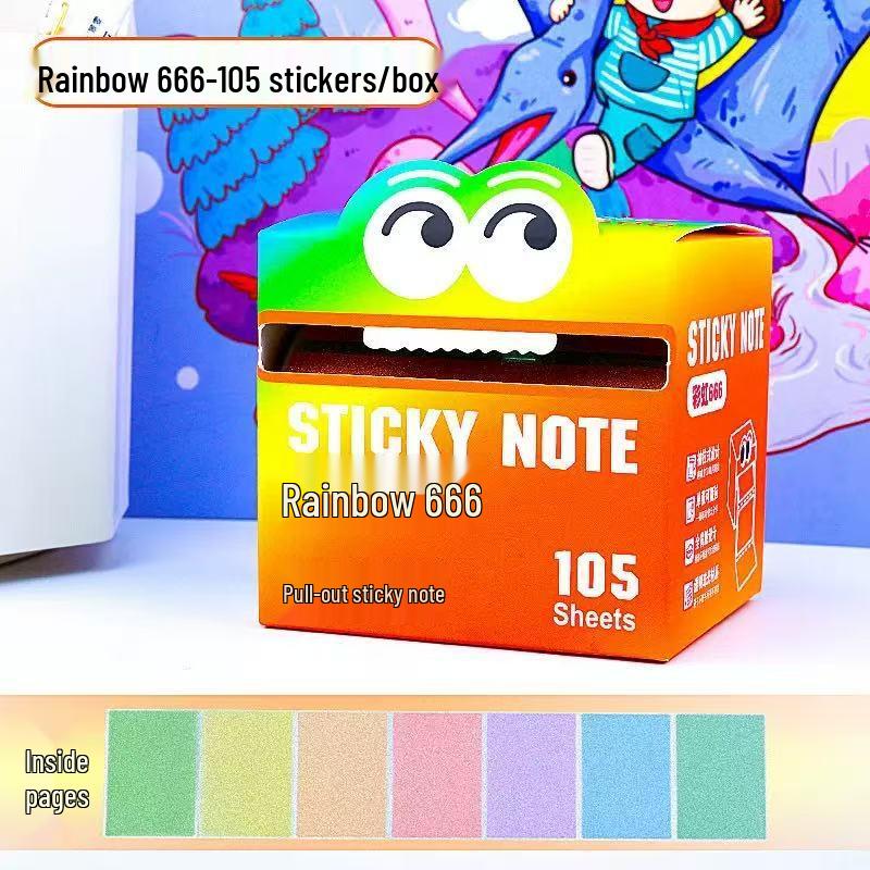 Pearlescent Gradient Transparent Sticky Notes for Students - High-Value Adhesive Marking Stickers