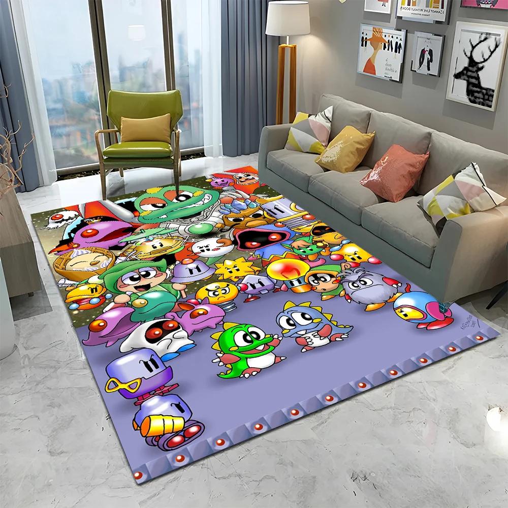 Tappeto Tappetino Decorativo per Casa Soggiorno Camera da Letto Divano Zerbino, Tappeto per Area Giochi Bambini Tappetino Antiscivolo, Gioco Cartoon Bubble Bobble Tappeto per Gamer