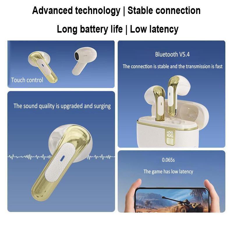 Bluetooth Earphone Wireless Headphone HiFi Stereo Sport Gaming Headsets ENC HD-Calling Noise Reduction Earbuds For