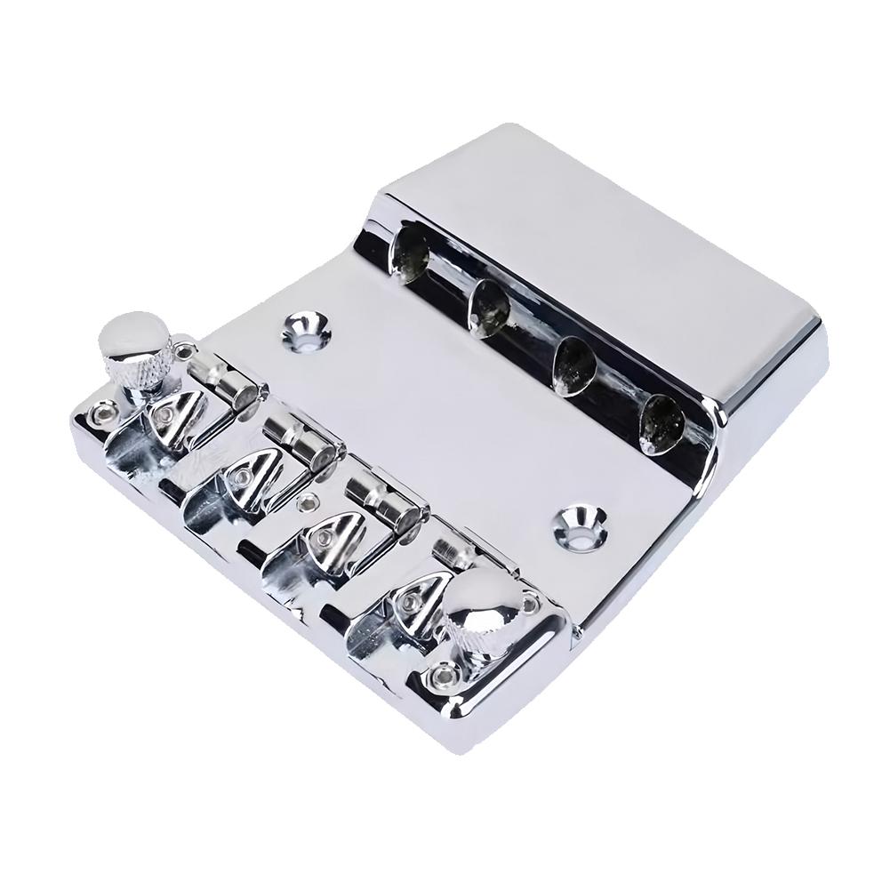 4-Strings Bass Bridge Saddle Bass Adjustable Saddle Bridge Electric Bass Bridge Set with Screws Wrench Guitar Repair Tool Parts серебряный