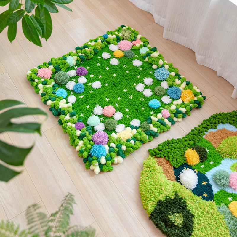 Moss Coaster Rug Kit: Beginner-Friendly Mori Style Doormat Gift Set