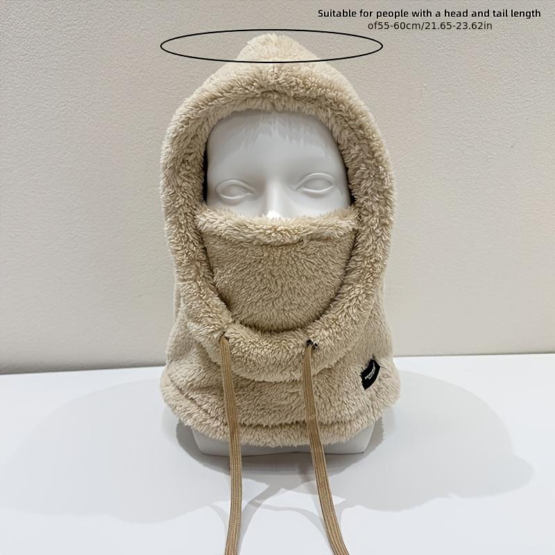 Winter Balaclava Fleece Hat for Women Hooded Scarf Mask Ear Warmer Thick Thermal Cap Integrated Neck Gaiter Winter Hat