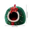 Plush Christmas Cat House Cozy Cave Bed Enclosed Tent for Indoor Cats Pet Gift Bedding for Winter Holidays