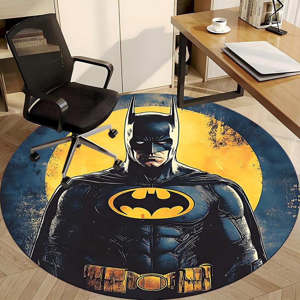 1pc Batman Moon Office Round Area Rug, Under Office Chairs Bedroom Living Room Home Decor, Room Deco, Available in Various Sizes