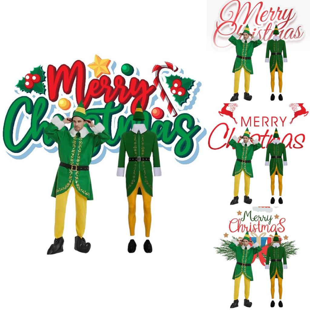 Festive Green Christmas Elf Outfit For Adults Cosplay Perfect For Halloween Events