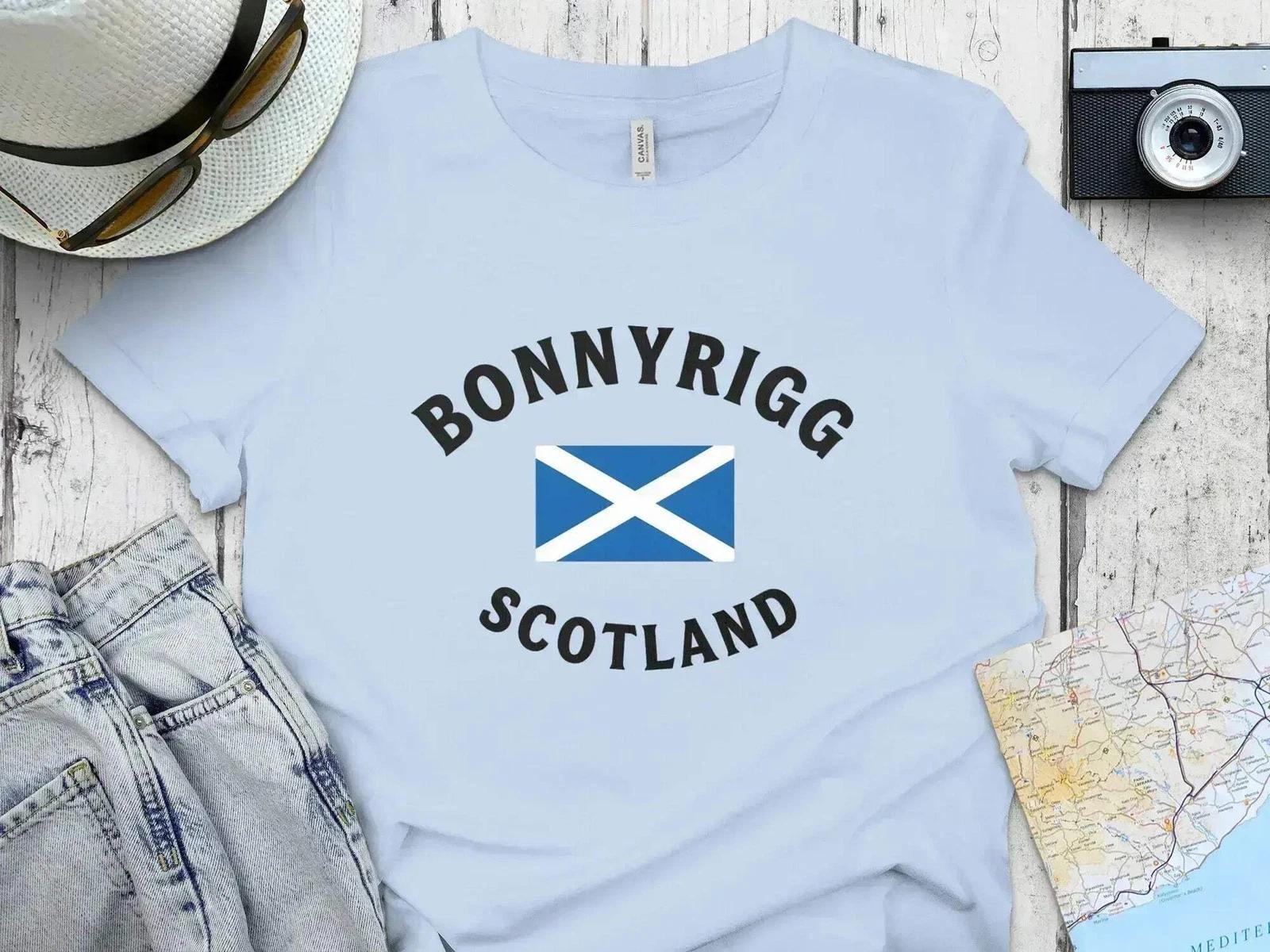 Bonnyrigg Scotland Flag Design Graphic T-Shirt M