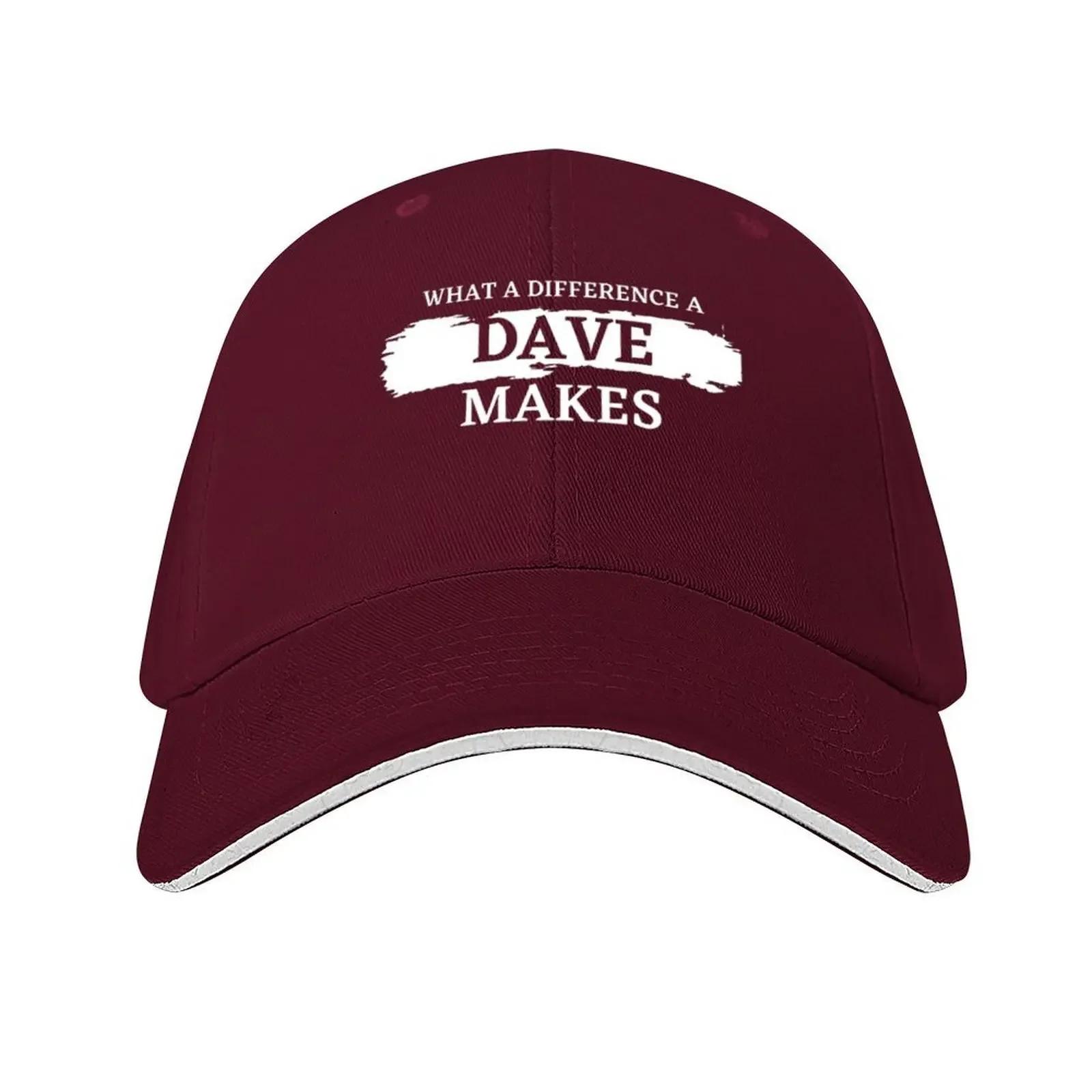 What A Difference A Dave Makes funny quotes Baseball Cap Anime Golf Hat Unisex Custom Cap Unisex Caps Womens