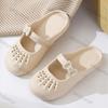 Zapatos de Playa Transpirables con Suela Blanda 2025 Verano Nuevos Sandalias Casuales con Puntera de EVA para Mujer al Aire Libre Antideslizantes Lindas Pantuflas para el Hogar