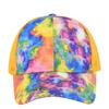 Summer Mesh Cap Tie Dye Baseball Cap 3D Embroidery Duckbill Cap Mesh Baseball Cap Sunshade Cap Mesh Cap