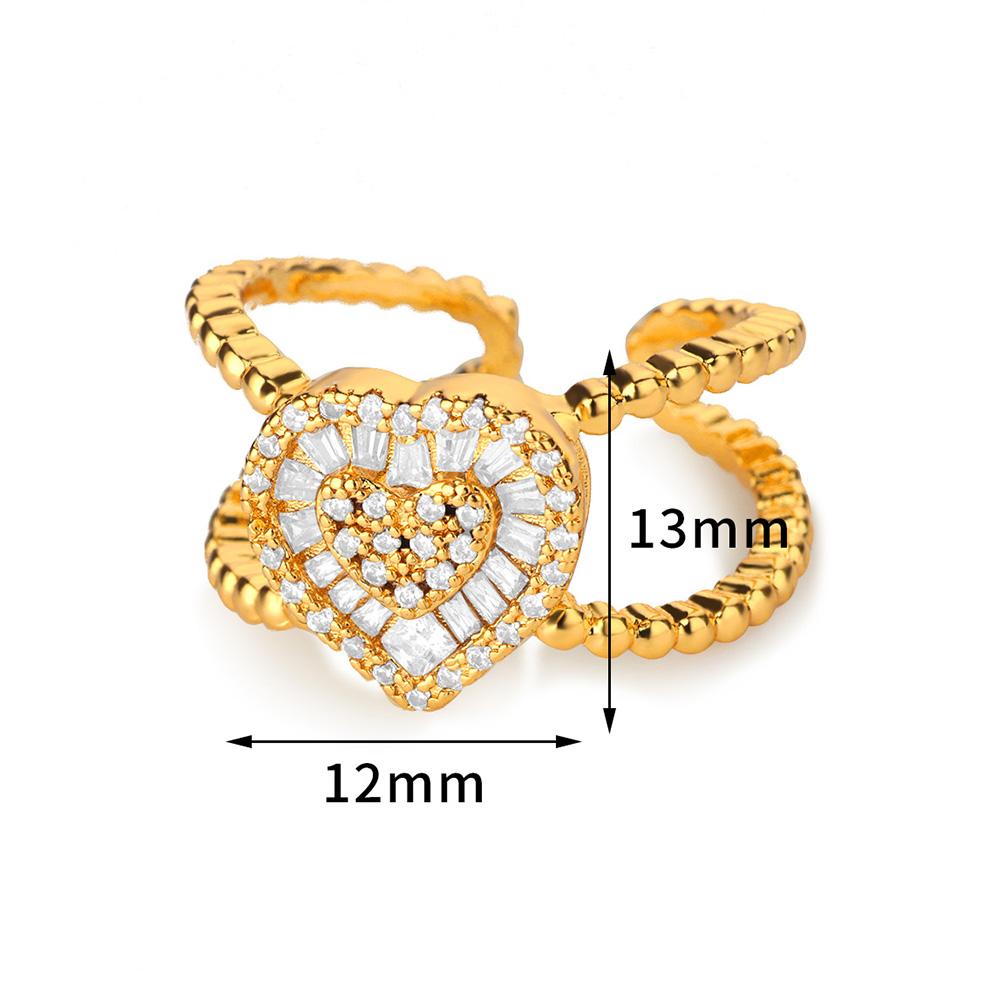 Stainless Steel Chain Shaped Rings for Women Gold Color Open Ring with White Zircon Punk Party Charm Jewelry Prom Accessories
