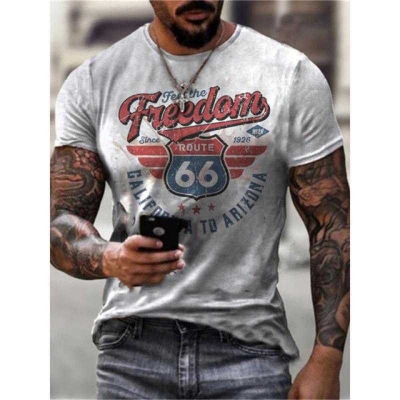 Men Short Sleeve Oversized T-Shirt Vintage Streetwear Boys Tees Tops