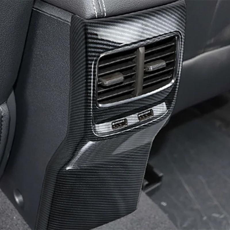 For MG ZS 2024 Car Rear Air Conditioner Outlet Vent Cover Decorative Trim Interior Accessoriess Carbon Fiber-M53K