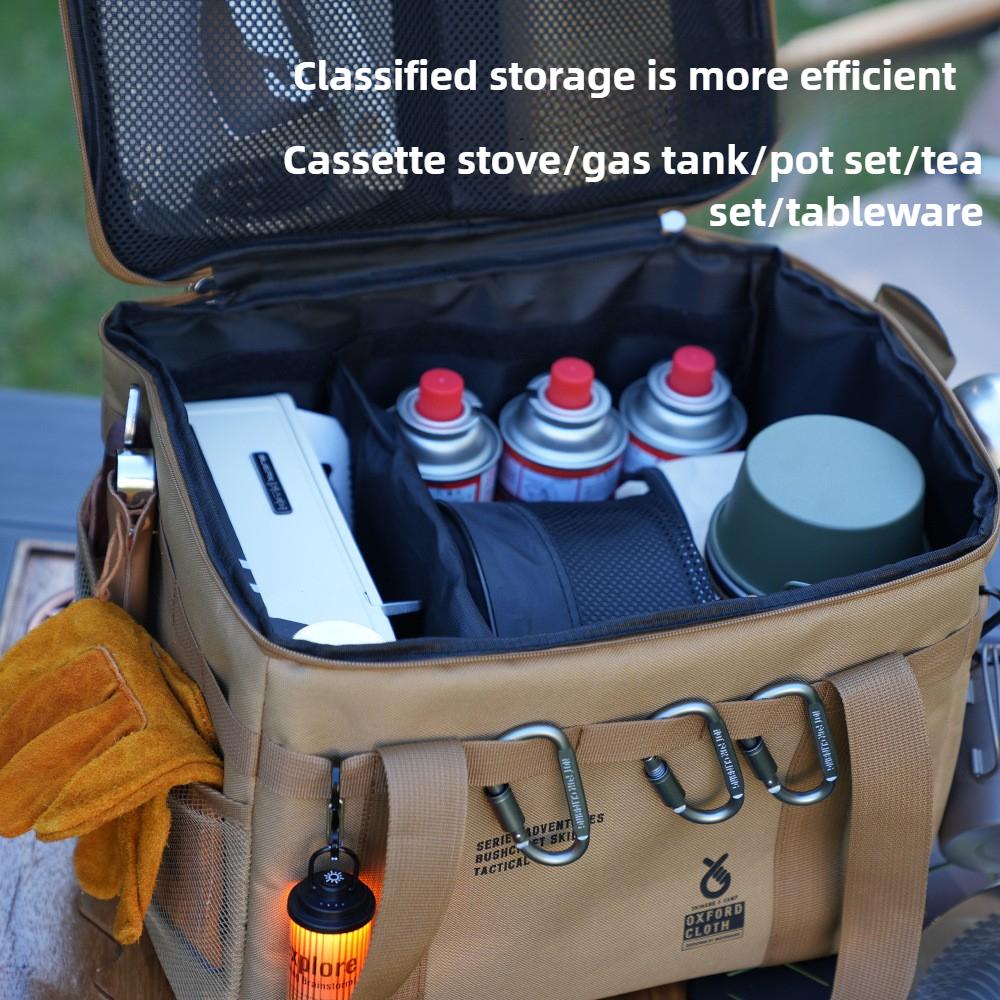 Outdoor Folding Solid Color Storage Picnic Camping Equipment Storage Tableware Kitchenware Outdoor Large Capacity Storage Bag