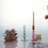 Europeisk Stil Färgat Glas Ljusstake Dekorationer för Heminredning Bröllopsdekoration Centerpieces Ljusstake Gåva