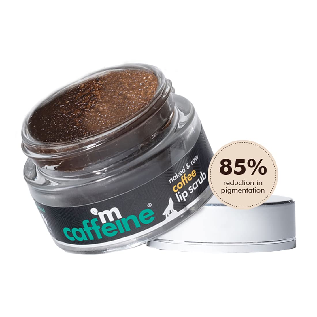 mCaffeine Coffee Lip Scrub Balm For Dry Chapped Lips Gentle Exfoliating Lip Care With Sugar Coconut Oil & Coffee 12 g Vegan Care